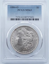 1884 O Morgan Silver Dollar $1 PCGS MS63 -  U366