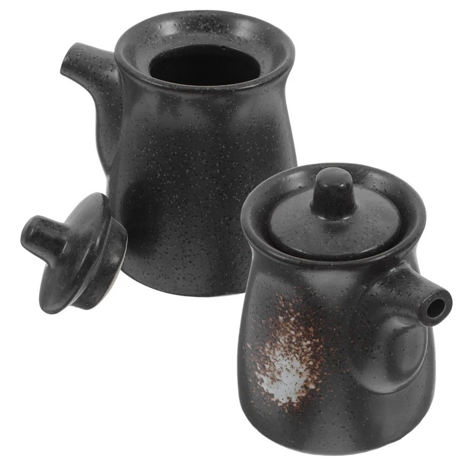  2 Pcs Ceramic Oil Dispenser Japanese Style Soy Sauce Container Bottle