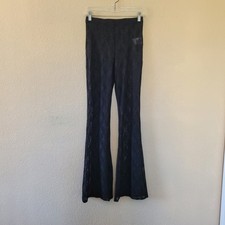 Reformation Sheer Lace Brodie Knit Pants Xs Black Flare High Rise Sexy Festival