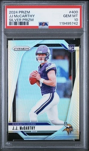 2024 Panini Silver Prizm #400 JJ McCarthy Vikings RC Rookie PSA 10 GEM MINT