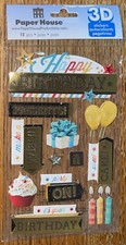 RARE Paper House It  s Your Happy Birthday Make A Wish Presents Party 3D Stickers