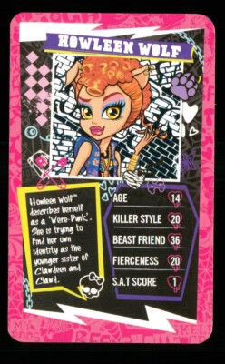 1 x Infokarte Monster High Figur Howleen Wolf - R110