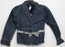 NEW 2006/05 Gymboree Prep Denim Blazer Jacket 7 Spring Tulip Belted Buttons Bow