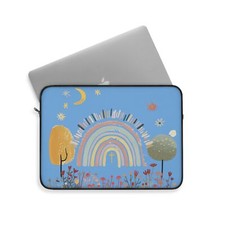 Sunshine and Rainbows Laptop Sleeve in Light Blue
