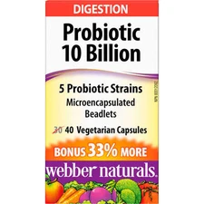 Webber Naturals Probiotic 10 Billion 5 Probiotic Strains Chronic 40 pcs NEW