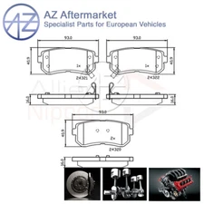 Fits Hyundai ix35 i20 i30 Kia Sportage Rio Cee'D AZ Rear Brake Pads Set