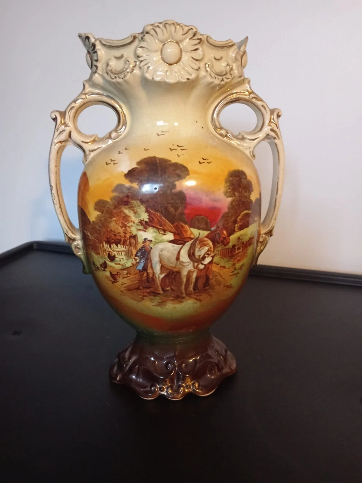 Vintage Double Handled Floral Vase Made in England