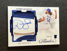 2022 Panini Flawless Andre Jackson Dodgers RC Rookie Patch Dual AUTO #14/15