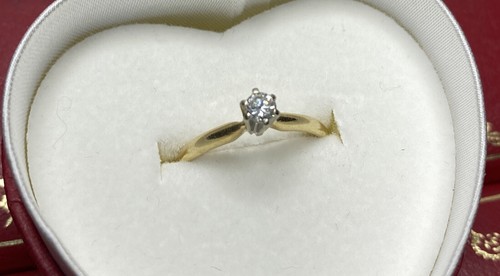 ๐ 14k Yellow Gold 1/5 Ct Natural Diamond SI Solitaire Wedding Engagement Ring 5 - Picture 12 of 14