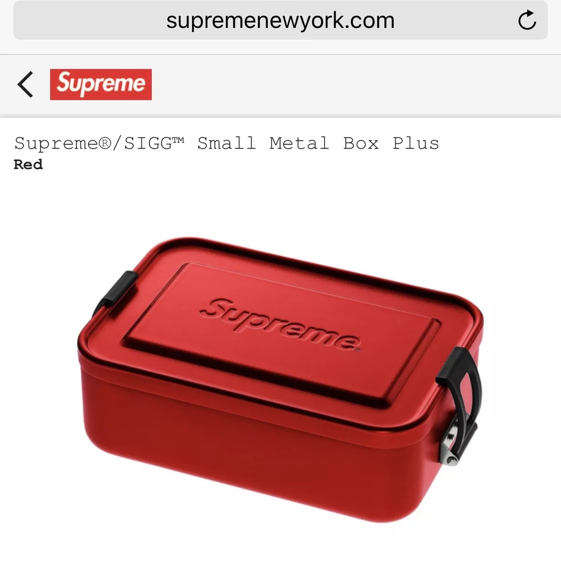 Supreme SIGG SMALL Metal Box Plus SS18