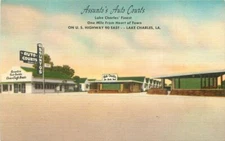 Assuntos Auto Courts Postcard Lake Charles Louisiana Brogan Advertising 11740