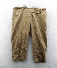 AB Studio Khaki Pants 16 Womens 40x26 Ankle Beige Cotton Slacks Suit 40 x 26
