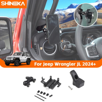 A-Pillar Phone Holder Mount Stand Bracket For Jeep Wrangler JL JT 2024+ NEW