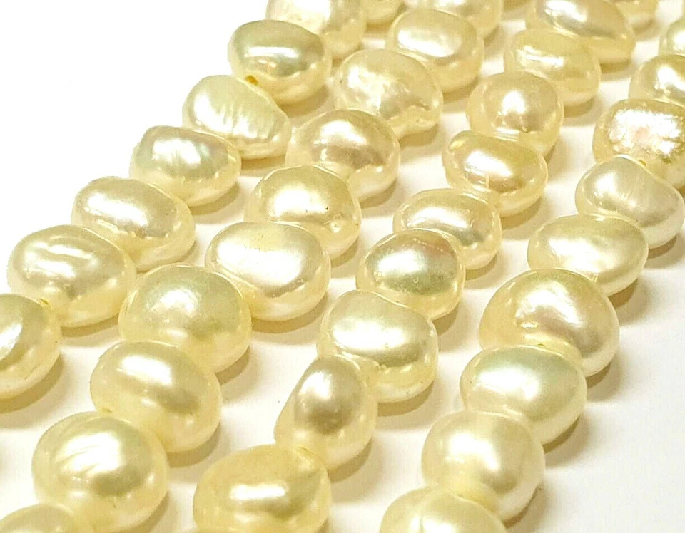 30stk Süßwasserperlen Reiskorn 6mm Gelb Natur Zuchtperlen Schmuckstein D538 - Bild 2 von 3