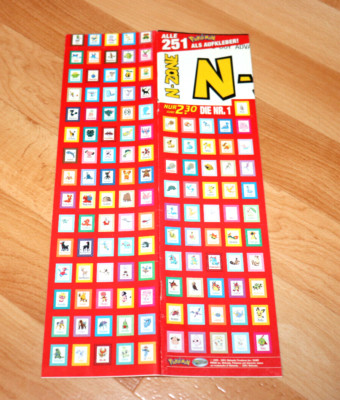 2001 Nintendo Pokemon Johto Characters Rare Vintage Stickers / Aufkleber Set