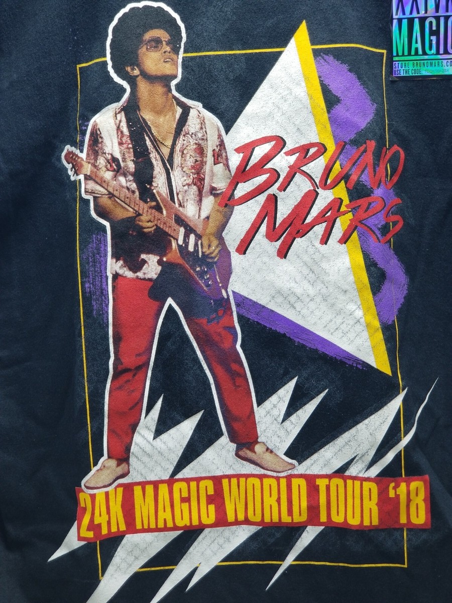 Bruno Mars 24k Magic World Tour '18 2018 T-Shirt Black Size Small