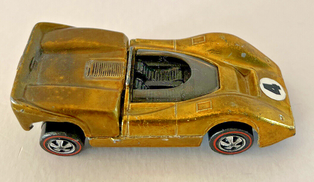 Hot Wheels 1968 Redline Gold McLaren M6A Die cast Nice!, (B233