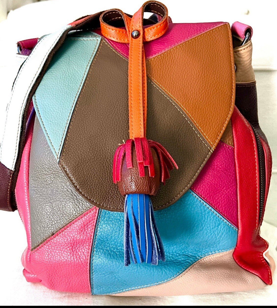 Amerileather Backpack Leather Drawstring Bucket B… - image 1