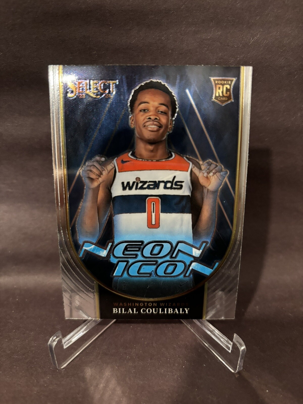 2023-24 Panini Select Neon Icon Bilal Coulibaly Washington Wizards Rookie RC #9