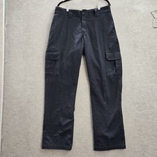 Dickies Men Pants 34X32 Blue Cargo Twill Straight Logo Button 32" Inseam