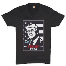Trump 2024 V-Neck T-shirt Keep America Great Re-elect Donald Trump Tee