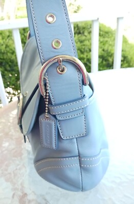 Coach 9248 Vintage MEDIUM Sky Blue Soho Y2K Leather Shoulder Bag