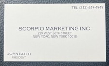 Scorpio Marketing Business Card - Mafia Boss John Gotti Gambino Crime Family NY
