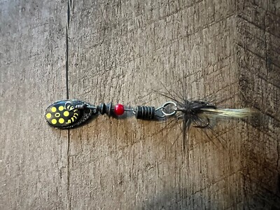 Vintage Eagle Claw Spinner Rig - Yellow & Black - Old Spinnerbait Fishing Lure