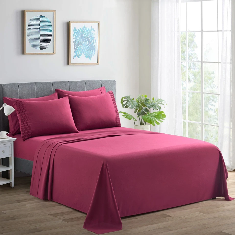 Rayon from Bamboo Comfort Soft Silky Solid Deep Pocket 6 Piece Bedding Sheet Set - Image 2 of 4