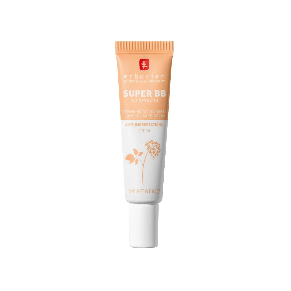 Erborian Super BB Cream with Ginseng - High Coverage Tinted Face Care - Gold