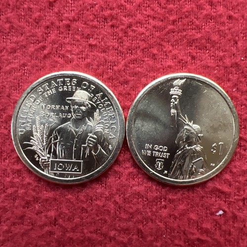2026 P&D Both- Iowa Norman Borlaug $1 Dollar Coin UNC- **Free Shipping**