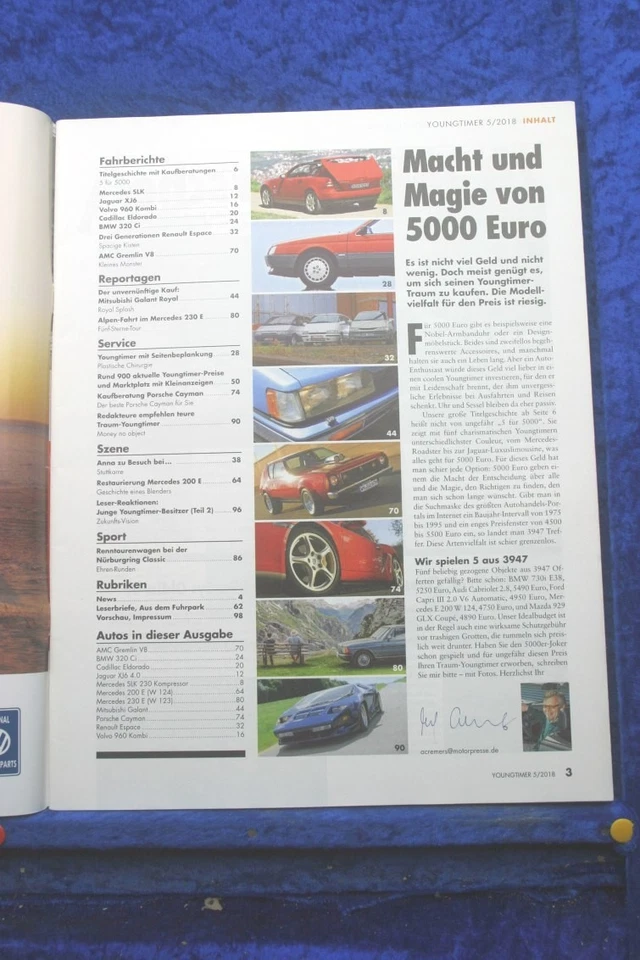 YOUNGTIMER 5/18 AMC Gremlin Renault Espace Porsche Cayman Mercedes SLK Volvo 960 - Immagine 2 di 2