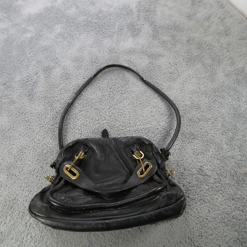 Chloe Shoulder Bag Womens Medium Black Leather Zip Gold Hardware Everyday