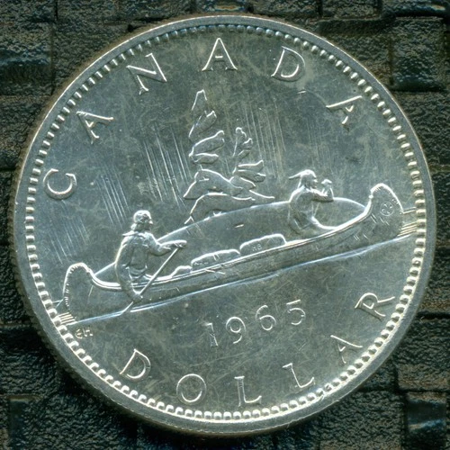 1965 Queen Elizabeth II Silver Dollar, High Grade, Original Lustre   R22