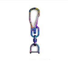 Titanium Alloy Keychain Carabiner w Ring Outdoor EDC Waist Hanging Buckle Tool
