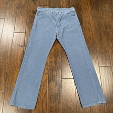 Vintage Big Yank Corduroy Pants 34x30 Blue Union Made USA Workwear Straight Leg