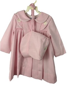 PInk VTG Toddler Girls Coat & Matching Bonnet Easter Spring Jayne Copeland 4T
