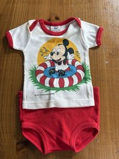 Vintage Ultra Rare Disney Mickey Mouse Baby Summer Set-NB/6m 1984
