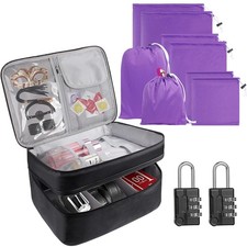 Discreet Lockable Adult Toy Storage Box with Microfiber Bags and Dual Locks