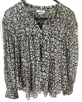 Hellbeige-schwarz gemusterte ETÓILE Isabel Marant Tunika Bluse, Gr. 38