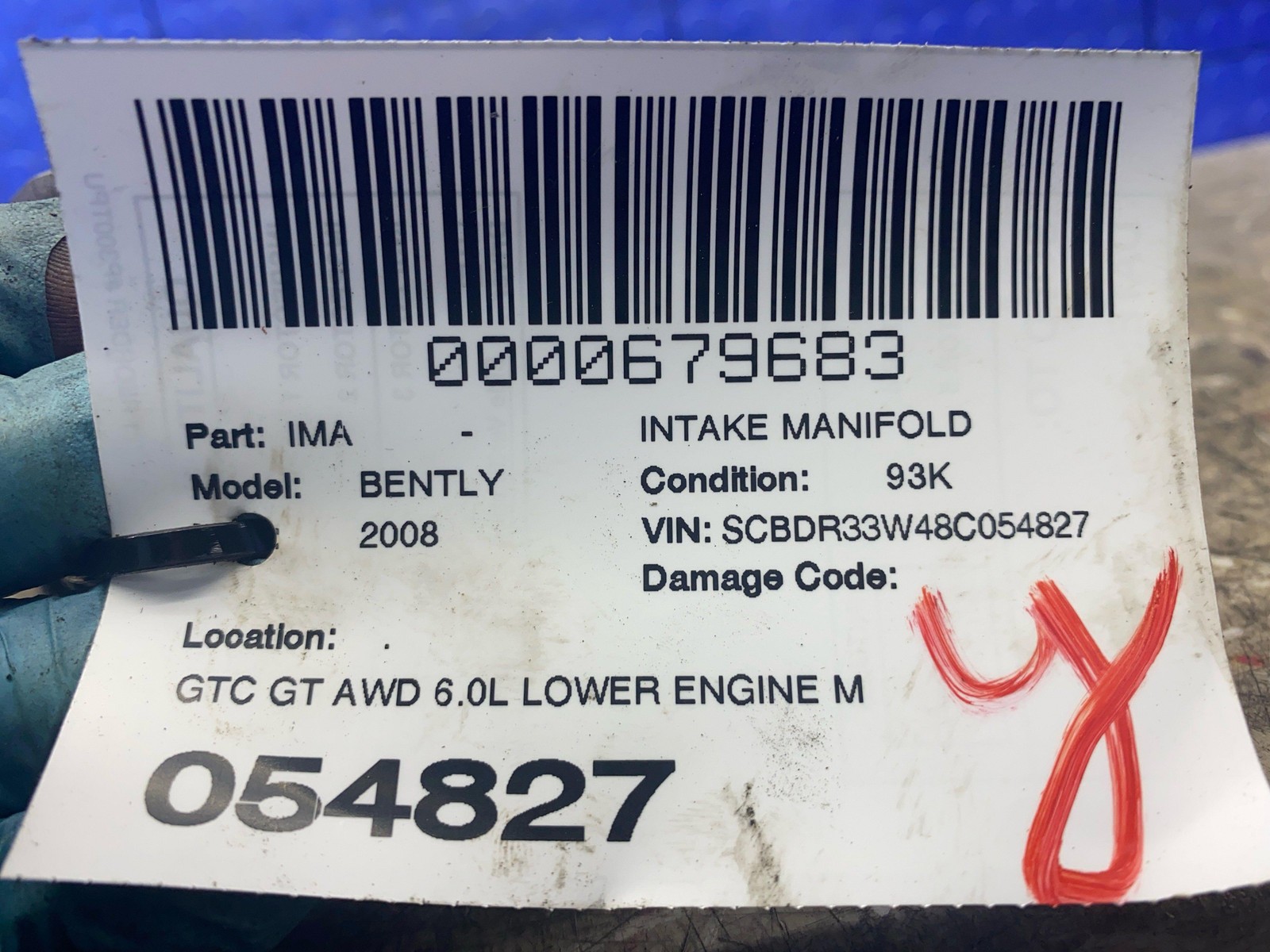 Bentley Continental GT 2003-2018 LOWER Intake manifold