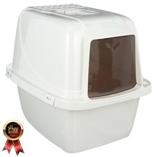 Pets Odor Control Large Enclosed Cat Litter Box, Hooded, Pearl, CP6
