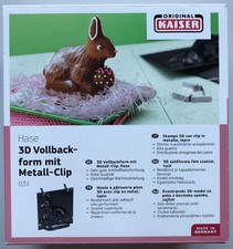 ORIGINAL KAISER Hase 3D Vollbackform mit Metall-Clip 0,5L Antihaftbeschichtung