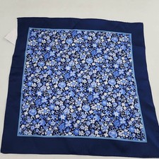 The Men's Store at Bloomingdale's Floral Bordered Silk Pocket Square O/S Navy
