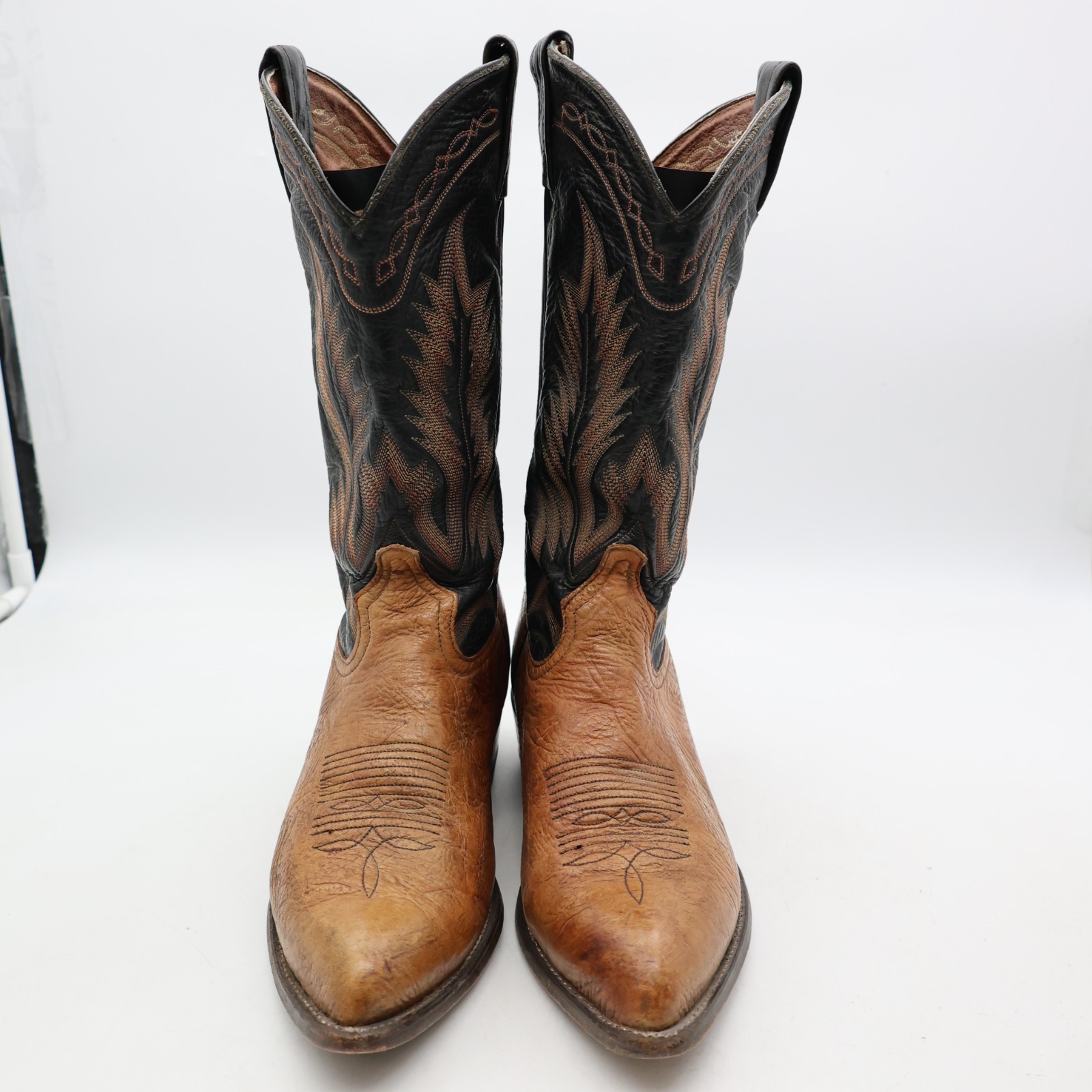 Tony Lama Men's Size 8.5 EE Brown Taurus Shoulder Leather Western Boots USA