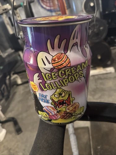 Old Chupa Chip Ice Cream Lollipops Vintage Can with Halloween Ghost and Pumpkins