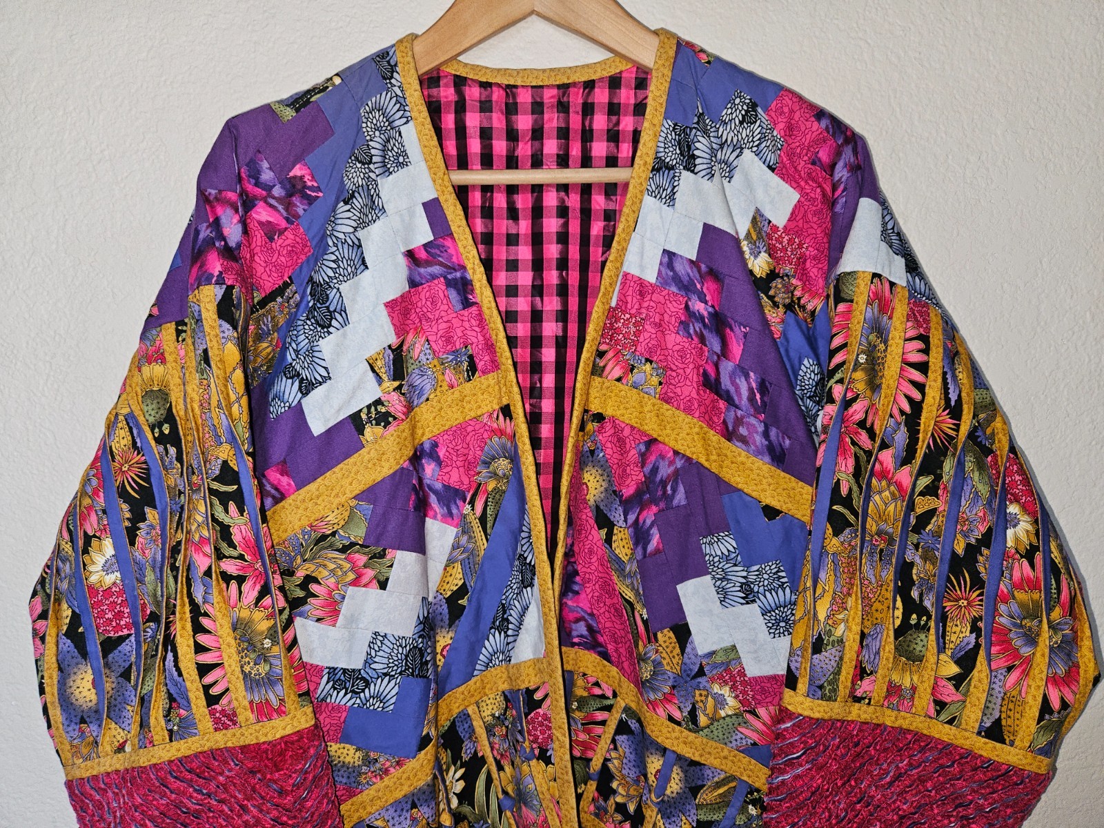 Handmade Patchwork Quilt Jacket Small Medium Kant… - image 2