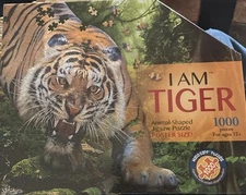 I Am Tiger 1000 Piece Animal Shaped Jigsaw Puzzle Madd Capp New
