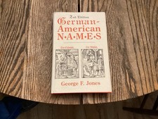 1995 2nd Ed German-American Names By Jones Surnames Genealogy