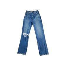 Abercrombie Fitch The Ankle Straight Ultra High Rise Sz 25 Jeans Womens Blue Za3